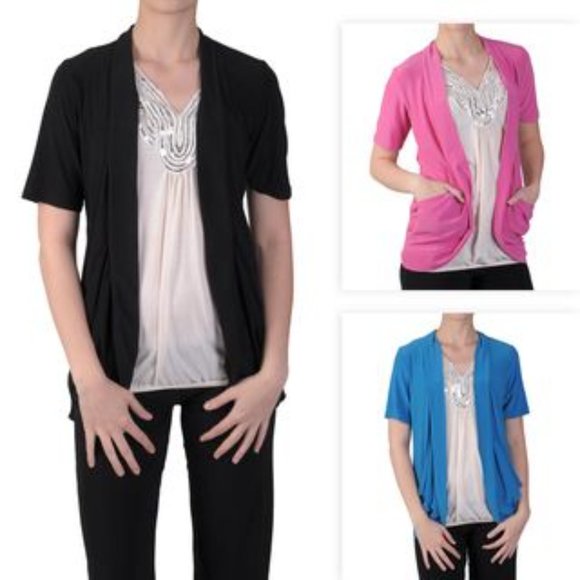 Mossimo Knit Short Sleeve Black Cardigan Sweater - Picture 6 of 9